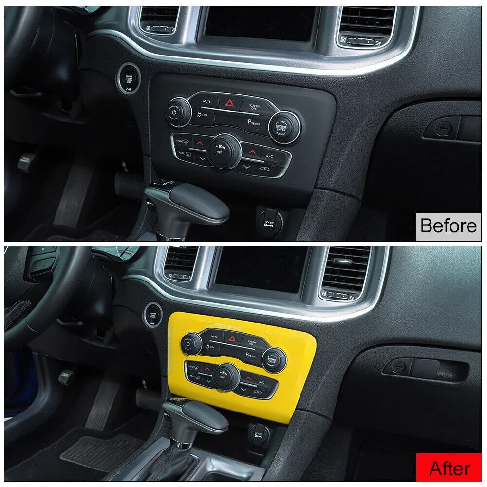 Cover Teledu Center Set Dash 17x Panel Trim Kit Console Yellow