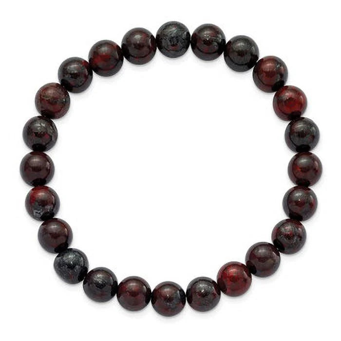 Red Bracelet Agate Lu & Lex Stretch Beaded