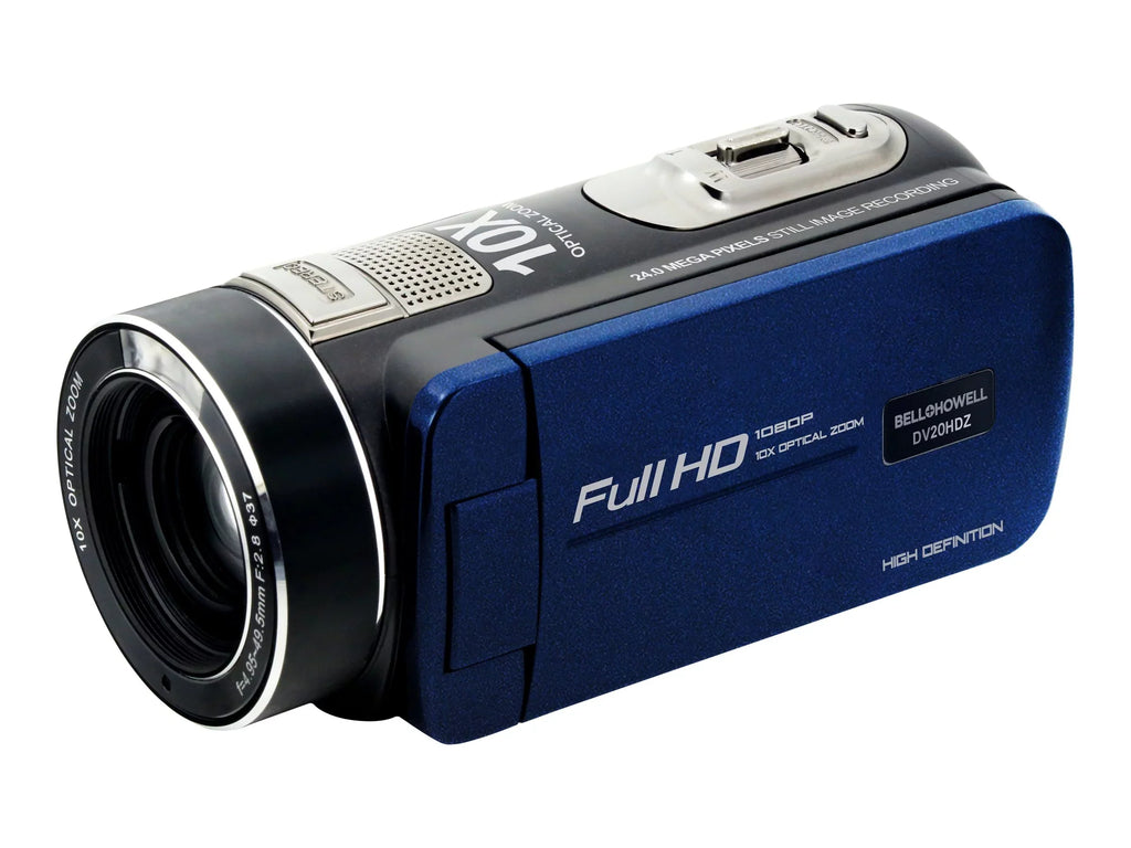 DV20HDZ MP Camcorder 30 - + card Bell flash blue zoom - / fps - - 24.0 - 10x Howell - 1080p optical