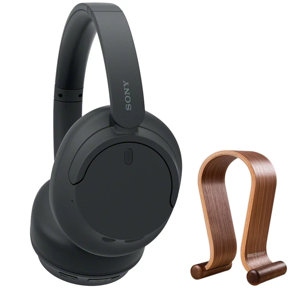 with Secure Tabletop Sony WH-CH720N Display Stand Bundle Hanger Black Gaming Wireless Headset Holder Headphone, Wood Noise / Cancelling Headphone