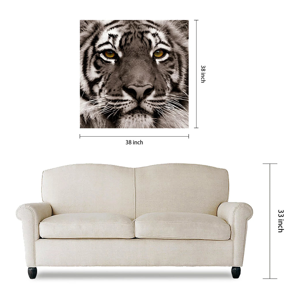 Tiger Floating Hang Glass the Art, Tempered Wall 38" Panel Frameless Eye Empire to x 0.2", Free x Graphic of Direct Ready Art 38"