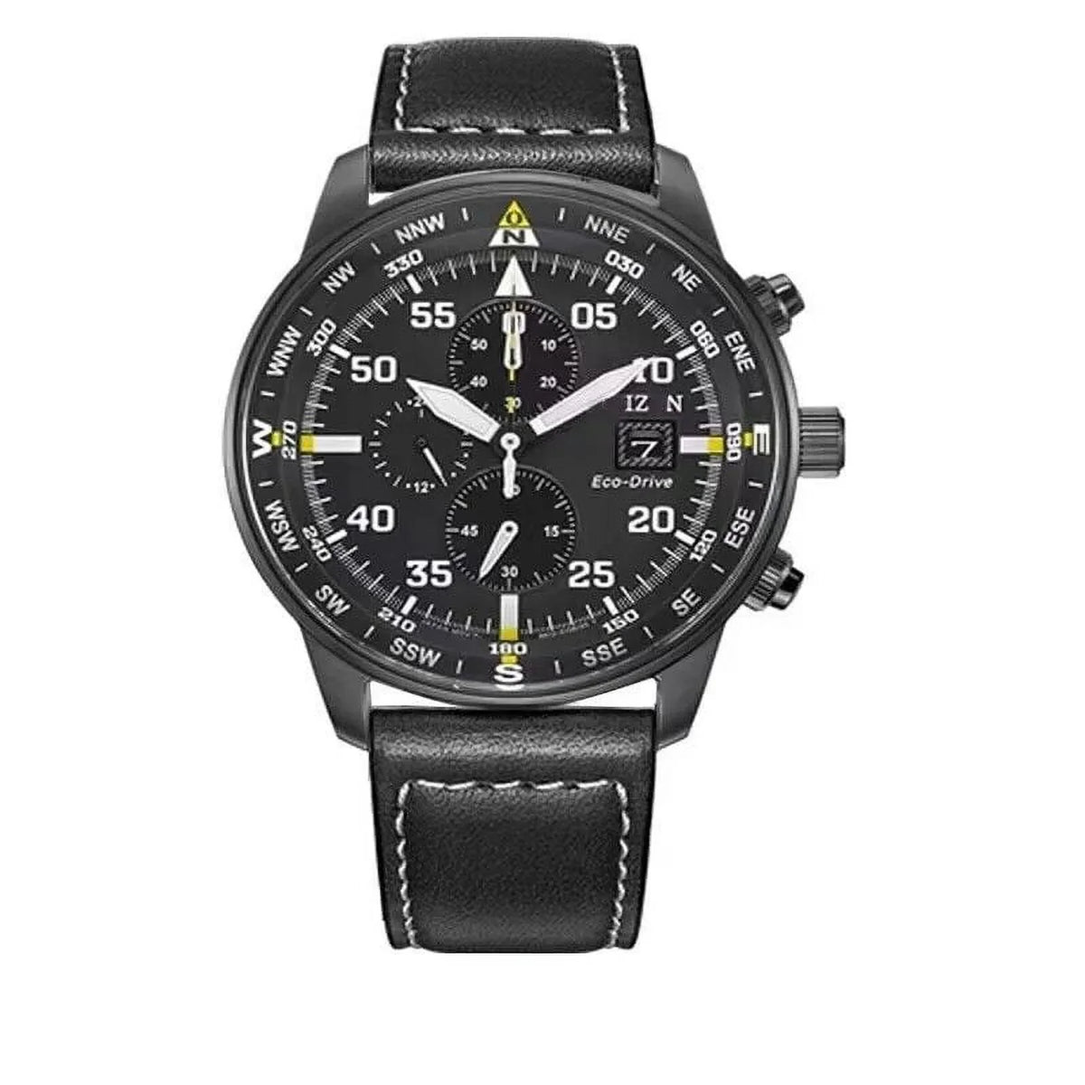 Watch Black Men's Dial Classic NEW Business Chronograph Eco-Drive Aviator