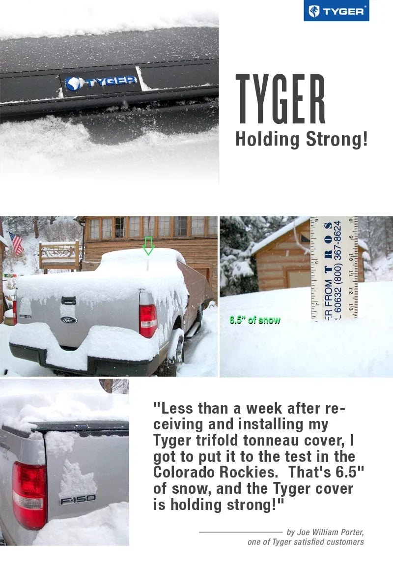 Truck inch) feet Tri-Fold Cargo Cover TG-BC3D1015 2012 Trifold For (NOT Cover 5.8 Dodge Stepside) 2015 2011 2013 Fits (69.6 Bed TYGER 2009-2016 2010 1500 Tonneau Pickup Tonno Ram 2014