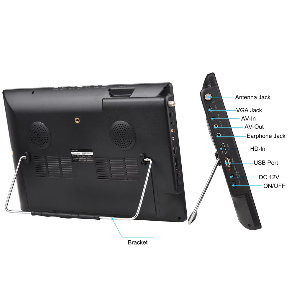 14-inch ATSC Disk TV with LEADSTAR Remote Playback U Car Television D14 Player Player Control Card Portable Digital TV