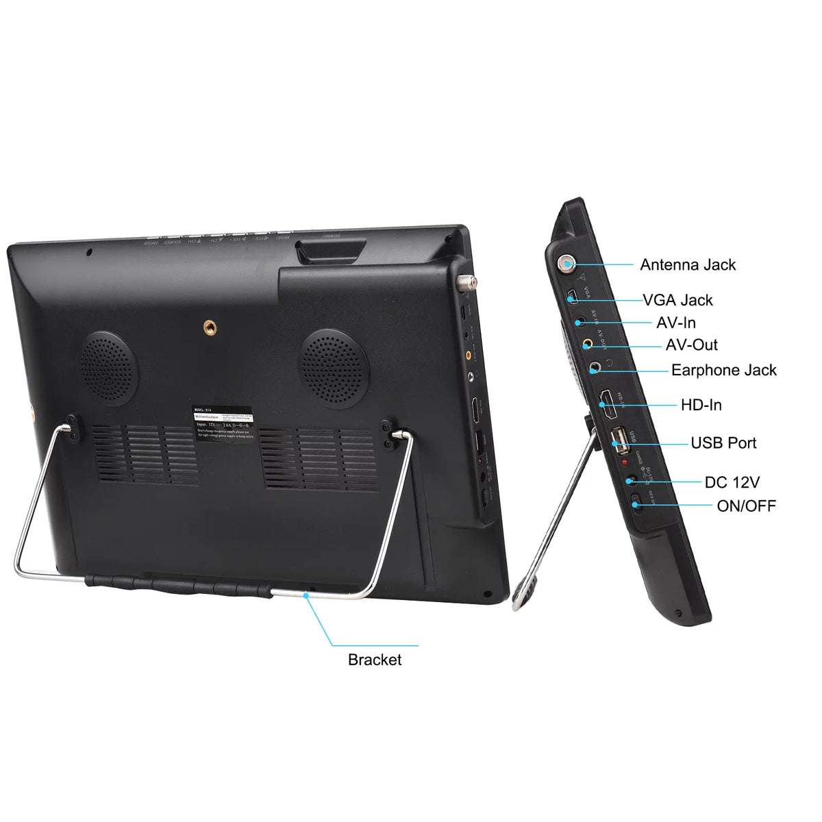 14-inch ATSC Disk TV with LEADSTAR Remote Playback U Car Television D14 Player Player Control Card Portable Digital TV