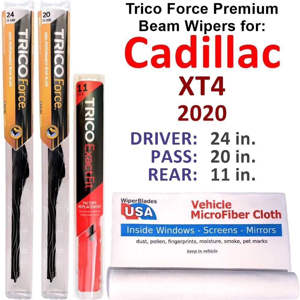 2020 XT4 Wipers Beam 3) Cadillac (Set Performance of w/Rear Wiper