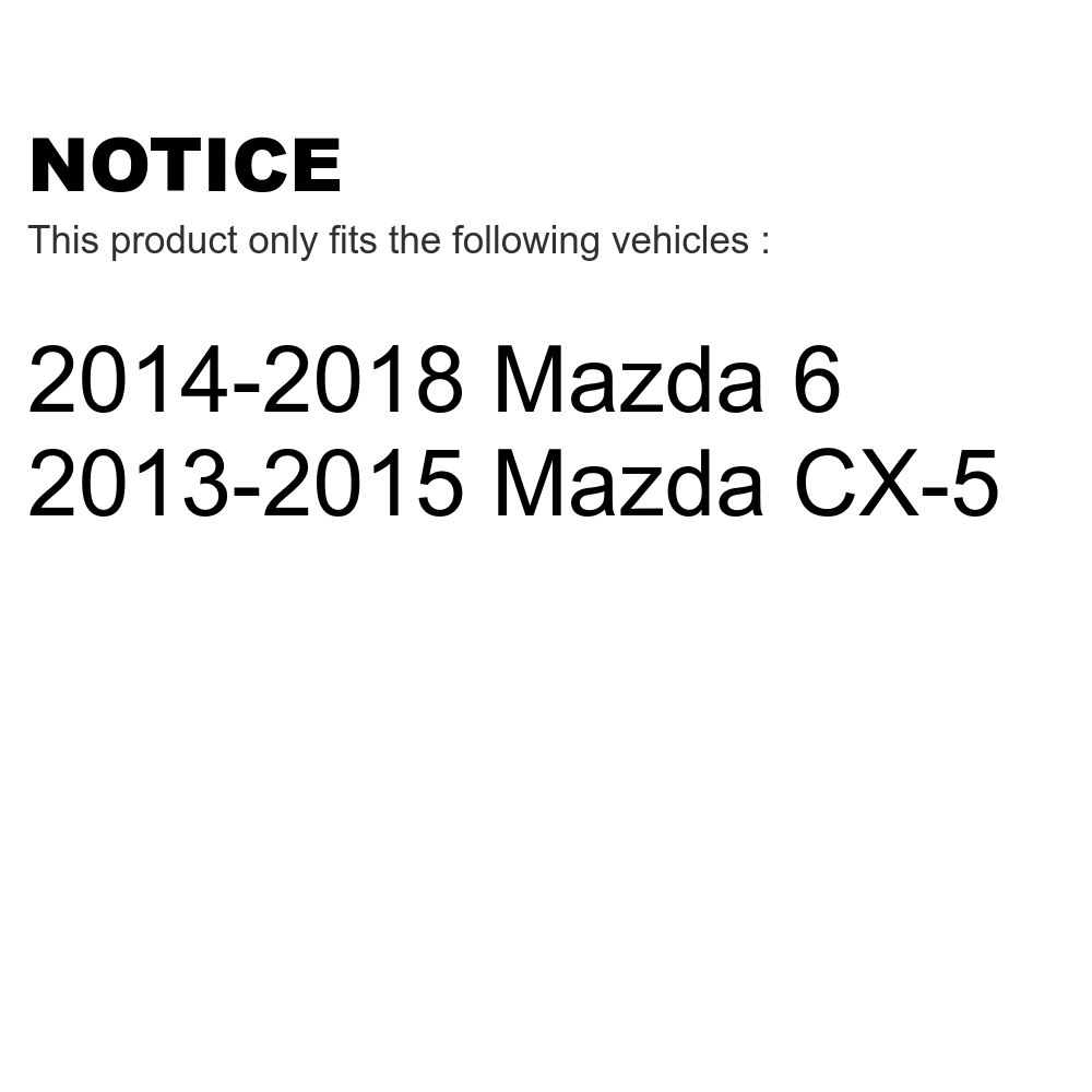 Front Pair 6 Rotors Brake KG-100346 For CX-5 Disc Coated Mazda