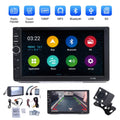 Camera Din Support Free - Backup Calling Car Stereo 7" Double Bluetooth Screen Car Radio Car Mirror with Radio Touch Hands Receiver Link/USB/SD/AUX, Radio Audio