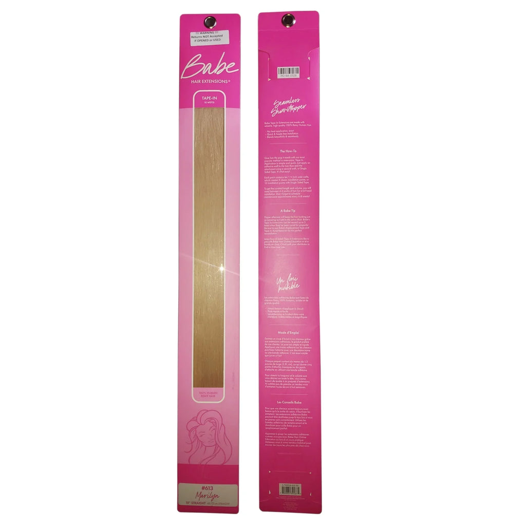 Wefts Marilyn Hair Straight 18 Inch Babe 10 Tape-In Color #613 Extensions