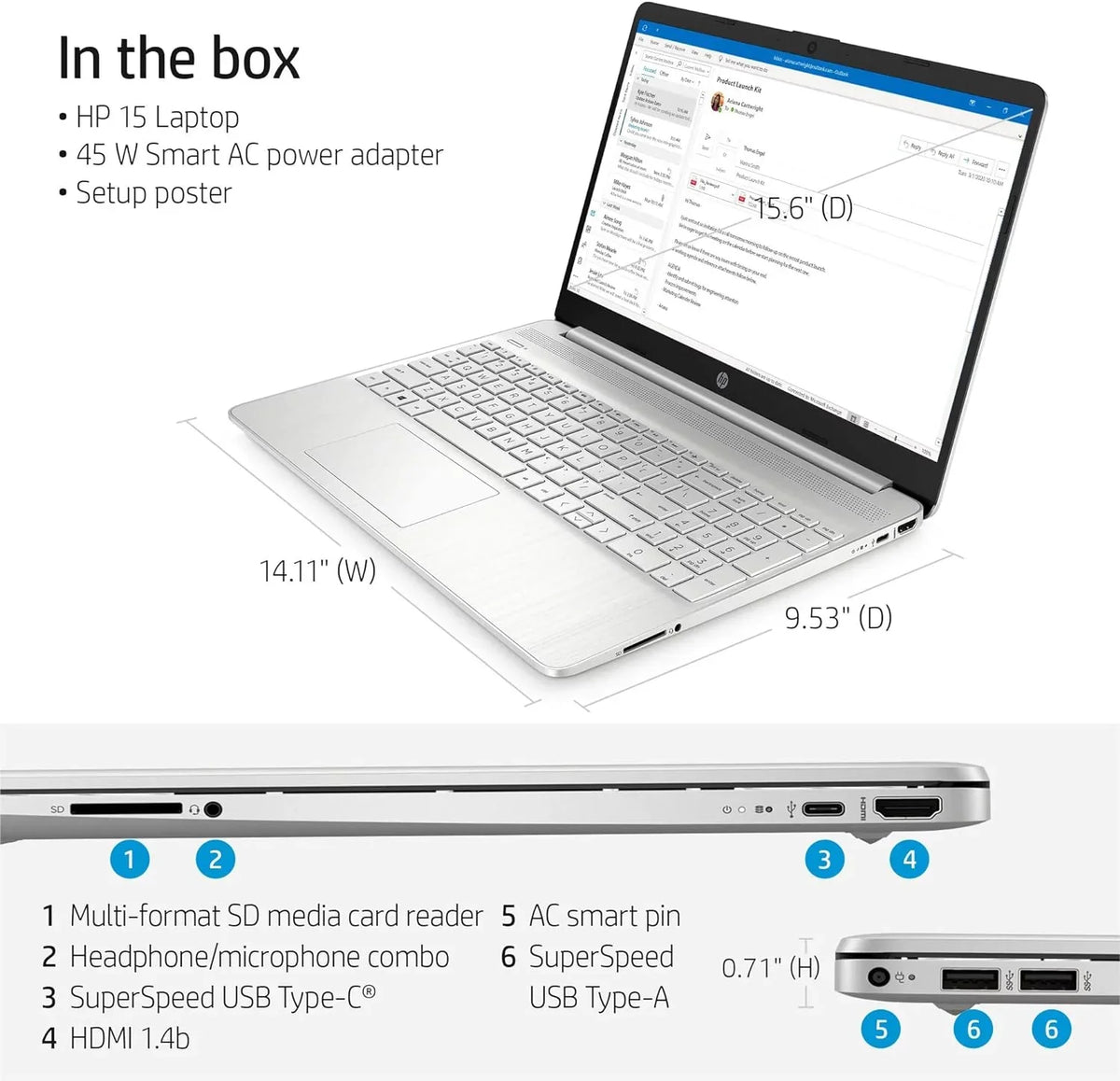 15 HD [Windows Graphic, (Beats SSD, 6, Business 15.6" Computer, 256GB Full Iris Numeric 11 Pro] Keypad, BT Laptop Intel i7-1065G7), RAM, Xe 4.2, 8GB HP PCIe i5-1135G7 4-core w/Accessories Wi-Fi