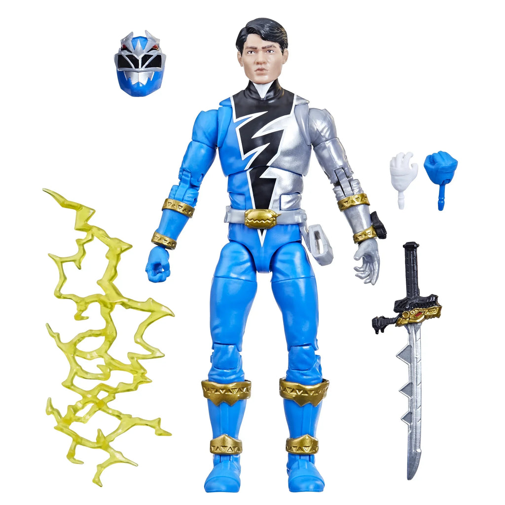 Dino Fury Accessories Rangers Collectible 6-inch Collection Ranger Figure Blue Toy Lightning Premium Action Power with