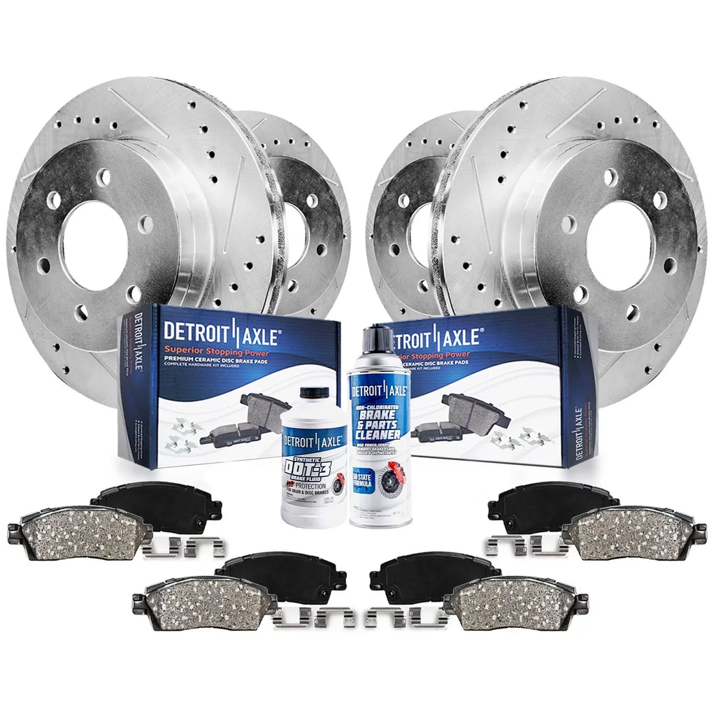 13.78'' 2017 Brake 2014 for 2018 F-150 Ceramic 2019 Rear Axle Replacement: and Brake 2016 Slotted 2012-2020 Brakes Rotors Front Kit Ford Drilled - 13.70'' Rotors Detroit 2015 Pads 2013