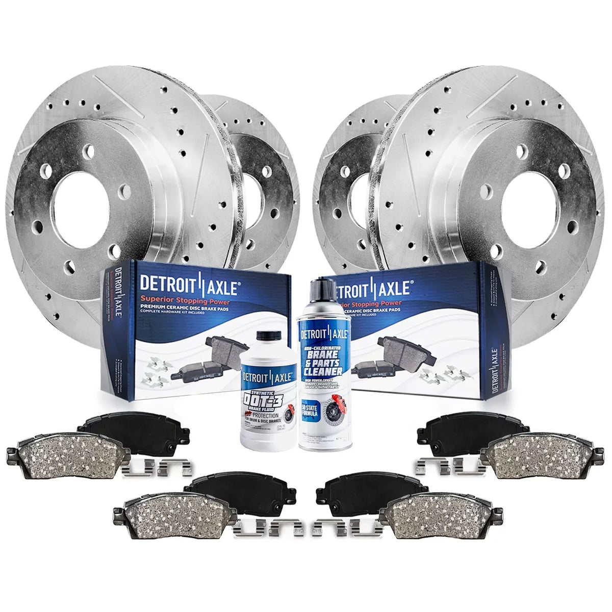 13.78'' 2017 Brake 2014 for 2018 F-150 Ceramic 2019 Rear Axle Replacement: and Brake 2016 Slotted 2012-2020 Brakes Rotors Front Kit Ford Drilled - 13.70'' Rotors Detroit 2015 Pads 2013