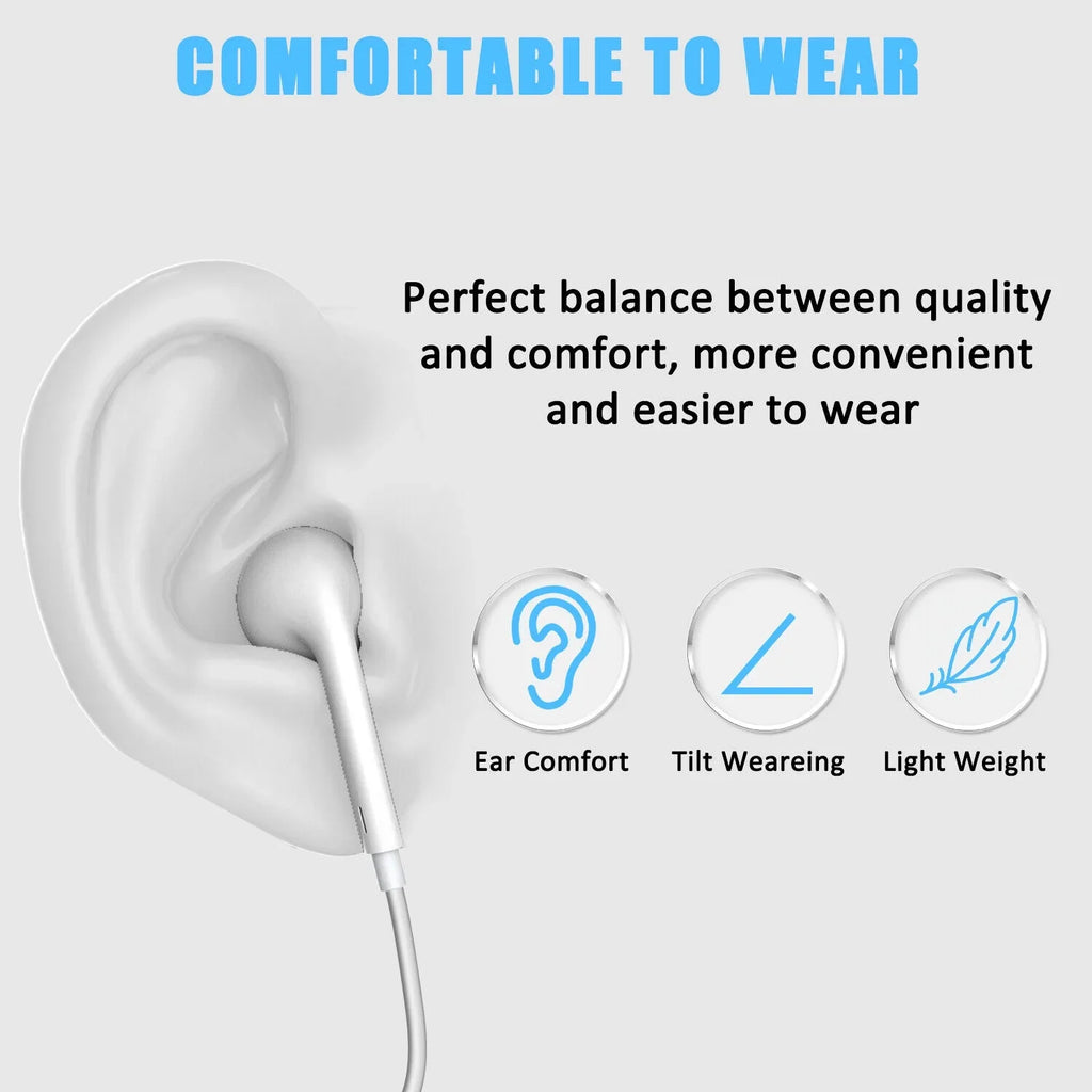 Type-C Headphones For Earbuds 15 Stereo iPhone Wired USB Pro Max,Plus,iPad Pro