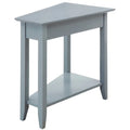 Wedge MDF Table End Pemberly Wood in Shelf Bottom with Gray Transitional Row