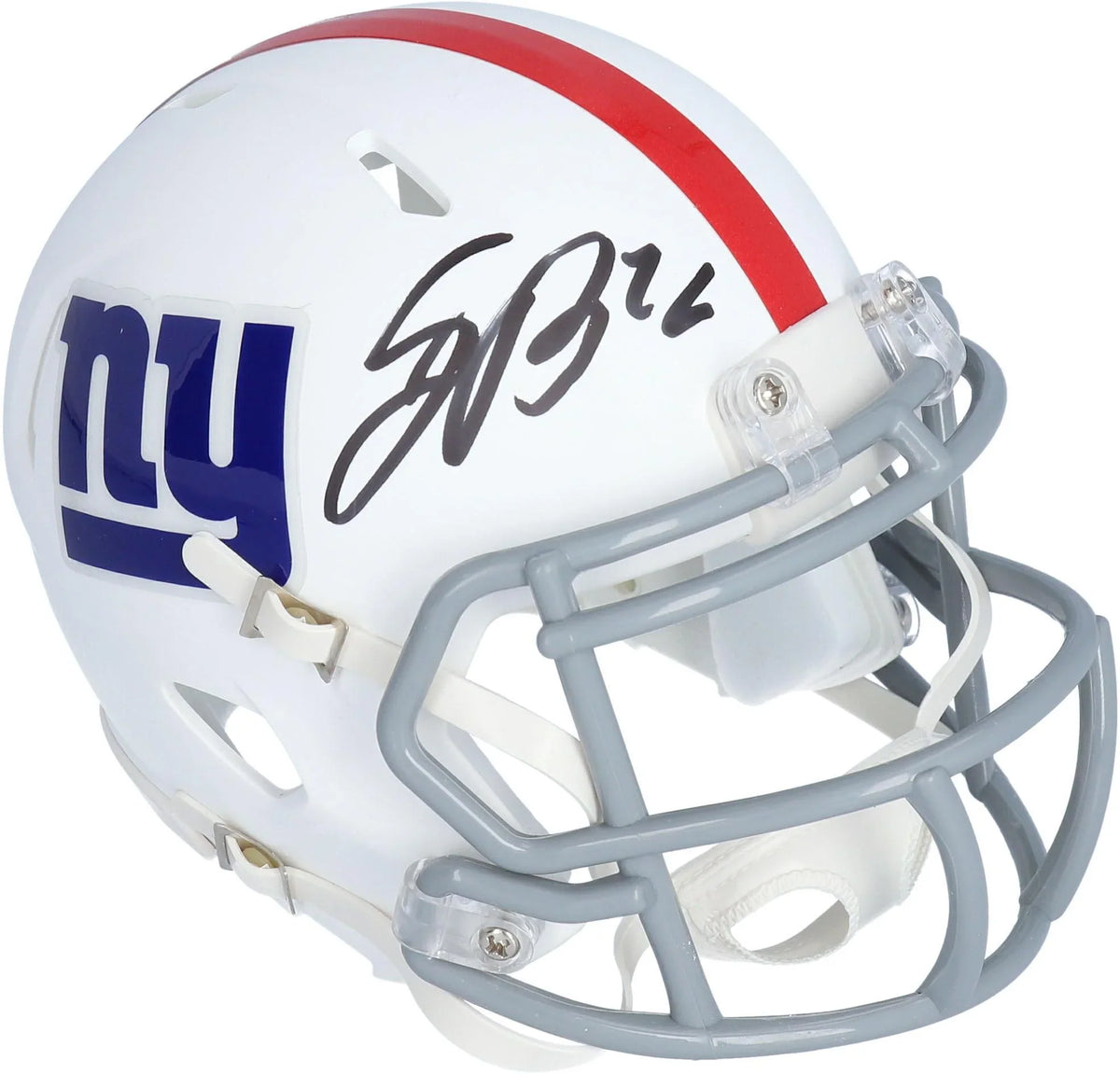 Flat Revolution - Helmet New Speed Certified Autographed Authentic Alternate Fanatics Giants York Riddell White Barkley Saquon Mini
