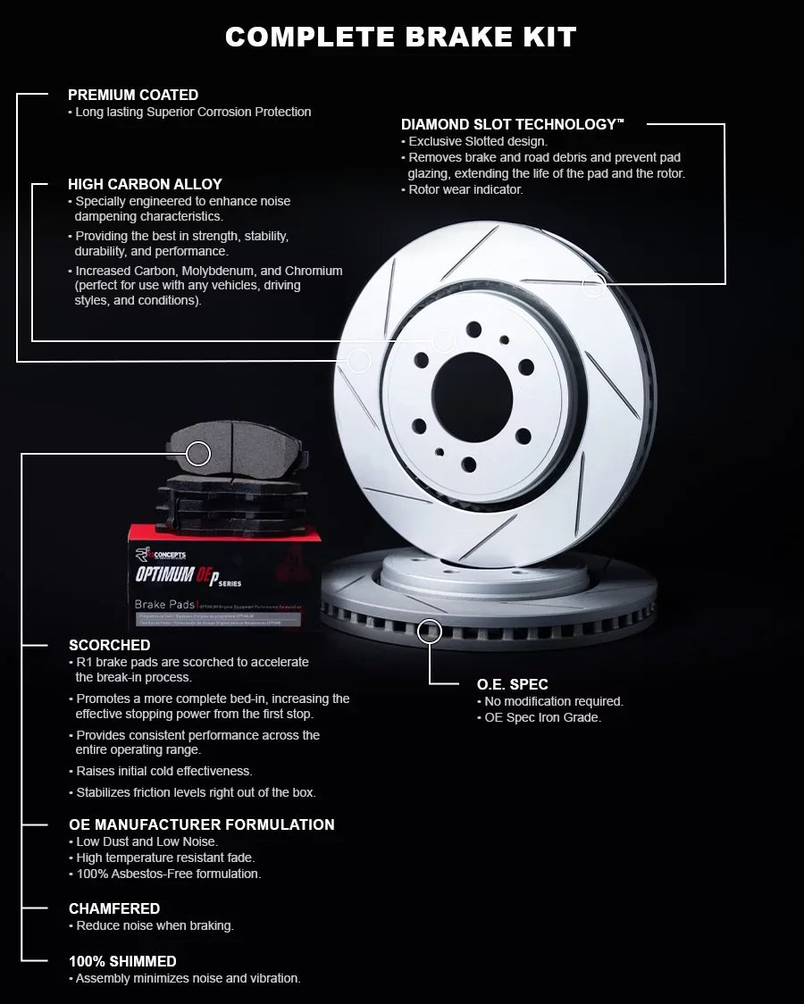 Rotors and S4, 2008-2017 Pads| Q5, Rotors|fits Brakes Optimum Audi R1 Rotors |Rear Pads Pads| Brake Brake SQ5 Brake and Concepts and S5, OEp Kit Rear
