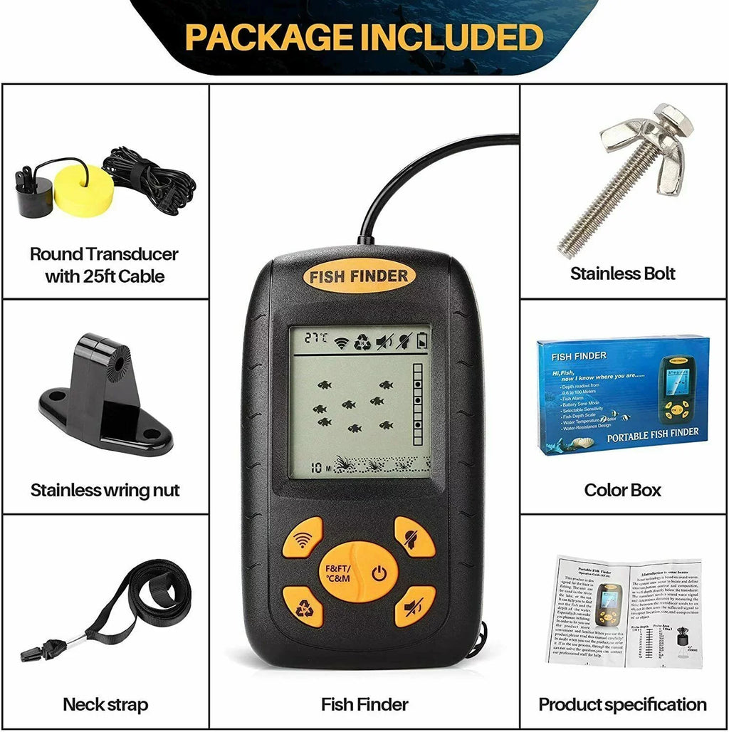 Finder Alarm Experience Sensor Enhance Sonar Your Echo Advanced Jahy2Tech Fishing Technology Fish Transducer Portable - with