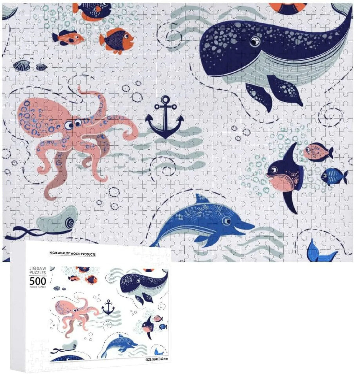 Adults 1000 Kids for Wellsay Puzzle Sea on Animals Piece Waves Cute The Game Puzzle - Jigsaw