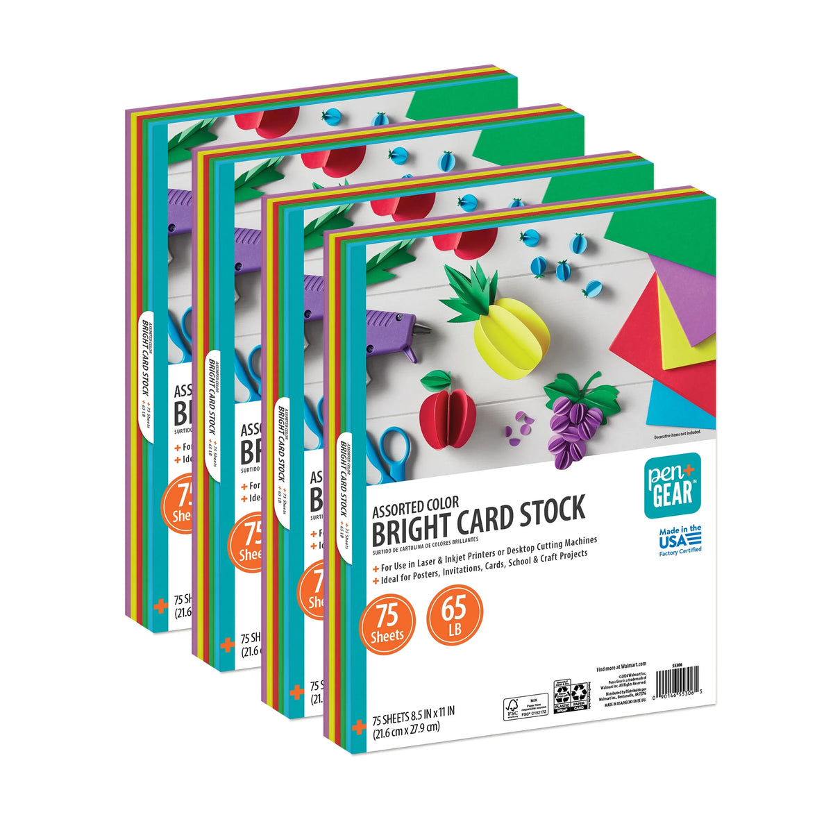 x lb, + Card 65 Pen Paper, Stock Assorted 11, Sheets Bright, Gear 8.5 300