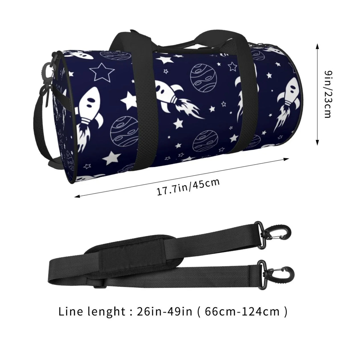 Men ZNDUO Bag, Travel Seamless Weekenders Shoulder Women Sports Round Bags Bag Space Pattern Gym for Tote