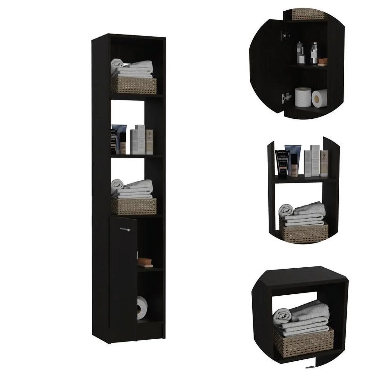 63" Medicine Home Set Linen Cabinet 2-Piece & with Door Square Cabinet One