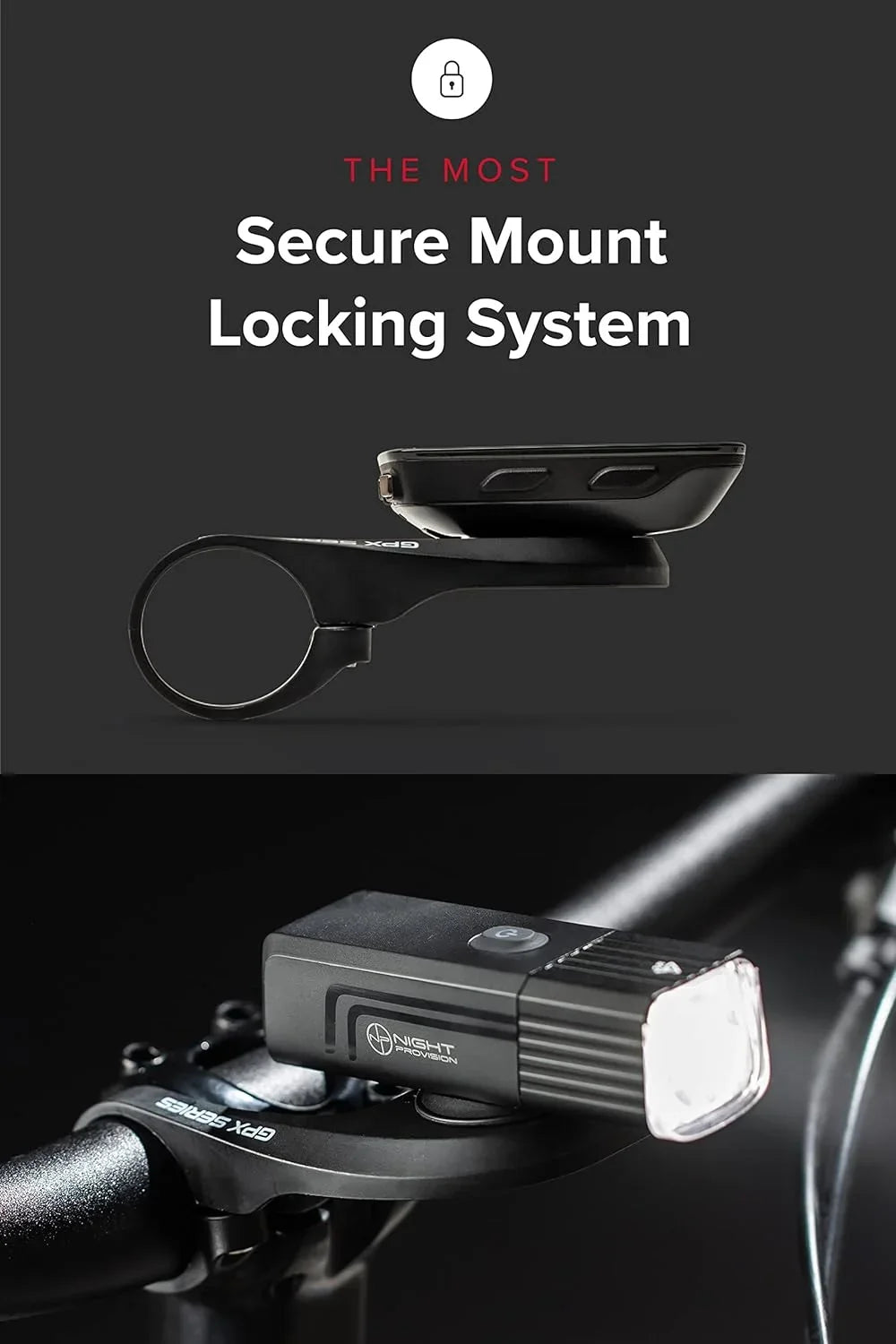 Garmin/Go-Pro Bike Rechargeable Bicycle [New Back Compatible Mounts Lights Light with GPX-950 Front 2023] and USB-C