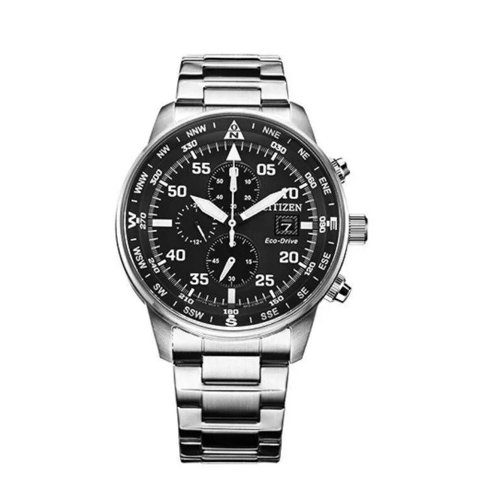 Watch Black Men's Dial Classic NEW Business Chronograph Eco-Drive Aviator