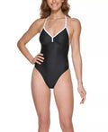 DKNY One-Piece Swimsuit, US T-Back Medium BLACK