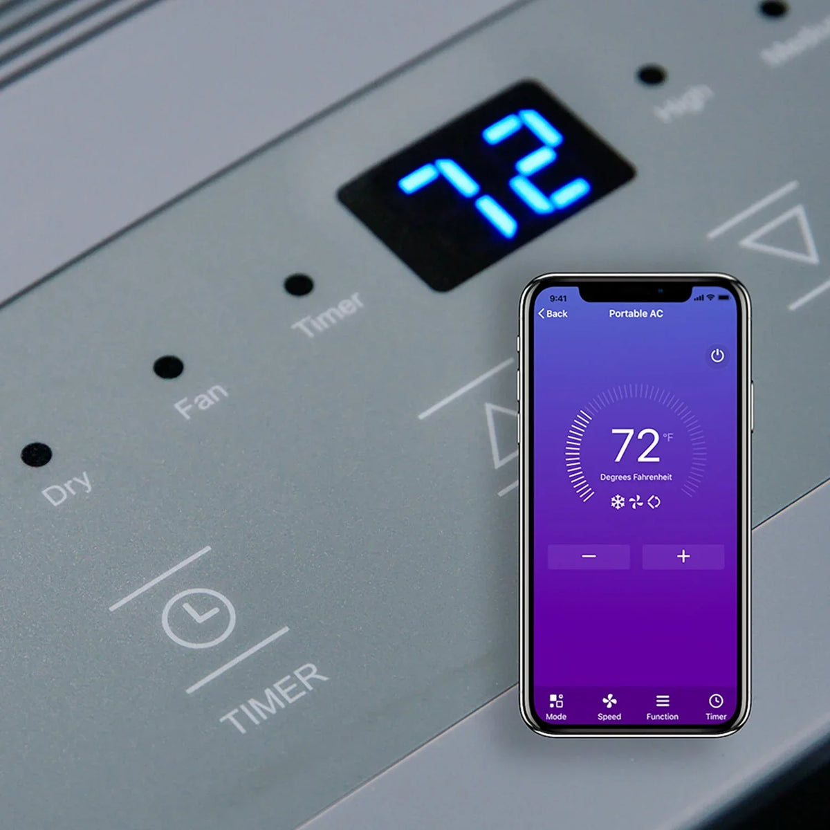 Emerson and Portable Ft. Remote, Kool for Control up Rooms Quiet Air 300-Sq. Voice SMART with Wi-Fi, to Conditioner