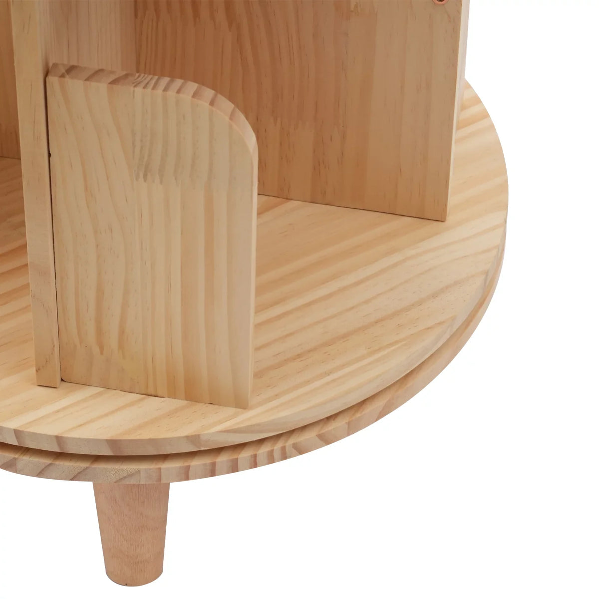 Table Standing YIYIBYUS Floor Rotating Rack Wooden Night Stand Bookshelf Organizer Bookcase Storage Bedside