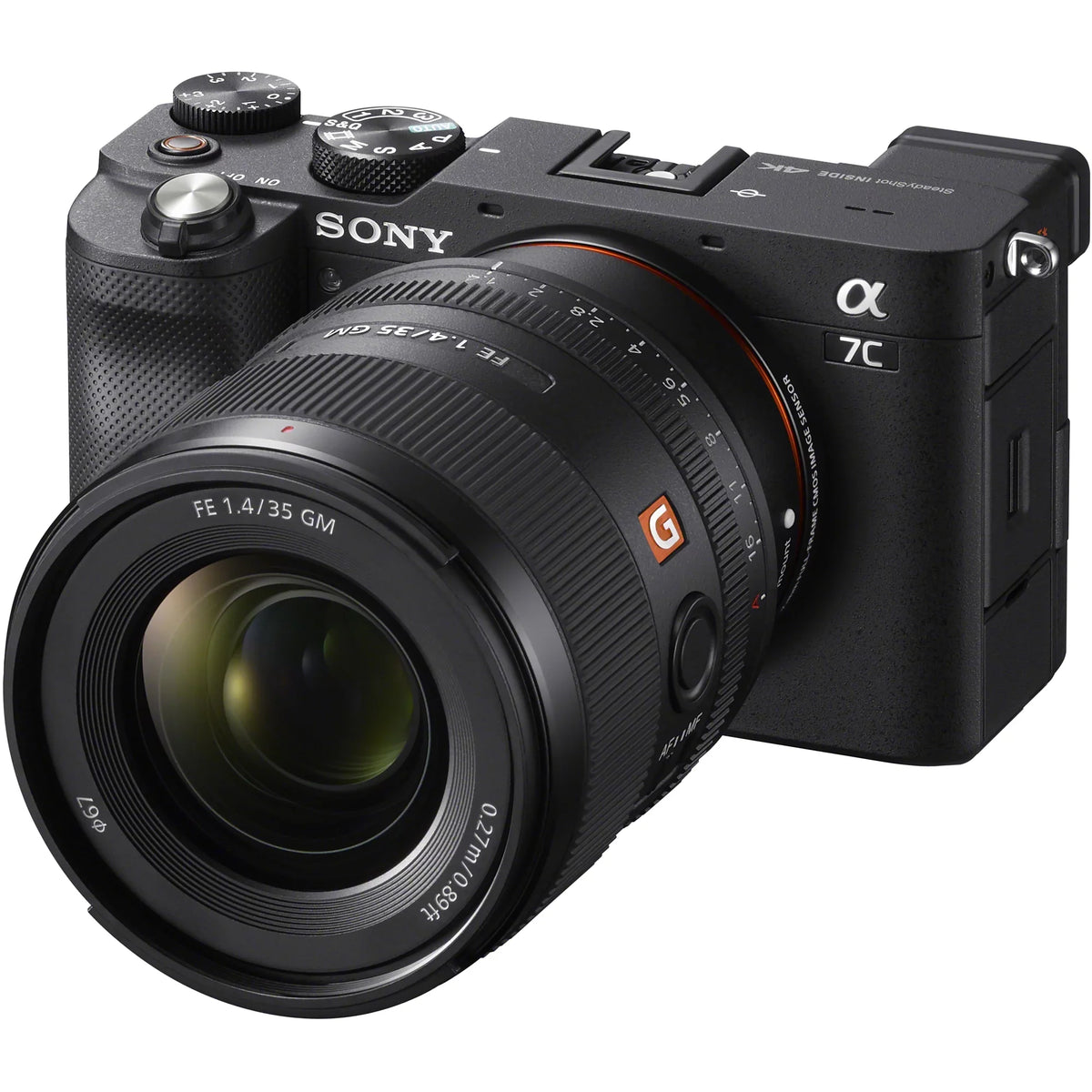 '+ Lens Mirrorless SEL35F14GM with LED + Bundle + Deco FE GM Frame Accessories Master ILCE7C/B Case a7C Gear Backpack G Camera Photography Monopod and Black Sony Full Body Sony + F1.4 35mm Microphone