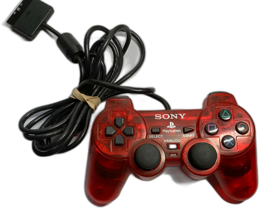 Red OEM Sony Controller Clear 2 Used PlayStation