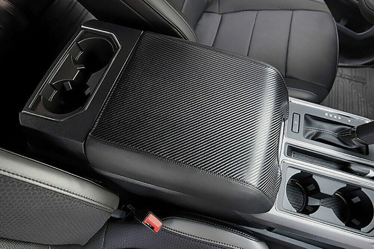 Carbon Protector Armrest Center Console Cover Pad Leather F150 Teledu