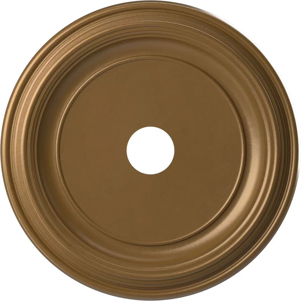 1/2"P 13 x up Metallic Rush 1/2"ID 1 22"OD Medallion to Thermoformed 3 Ekena (Fits Canopies Traditional x PVC Millwork Gold Ceiling 1/2"),