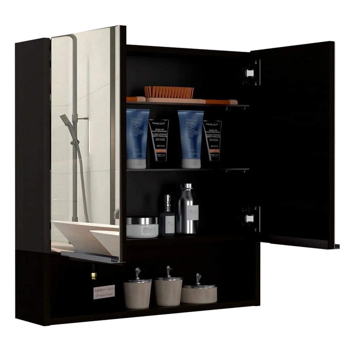 63" Medicine Home Set Linen Cabinet 2-Piece & with Door Square Cabinet One
