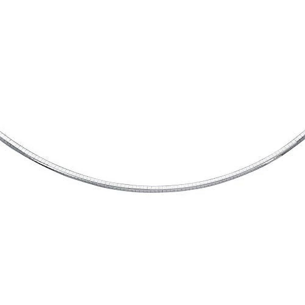 Silver Sterling mm Round 4 JewelStop Clasp Necklace Classic Omega Claw Rhodium 18" w/Lobster
