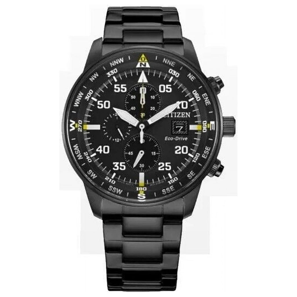 Watch Black Men's Dial Classic NEW Business Chronograph Eco-Drive Aviator