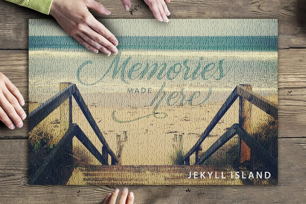 Made Georgia, inches, Here, and Memories Premium Jigsaw Beach Sandy Piece Stairs in 500 USA) Made (19x27 Jekyll and Island, Adults for Puzzle Family,