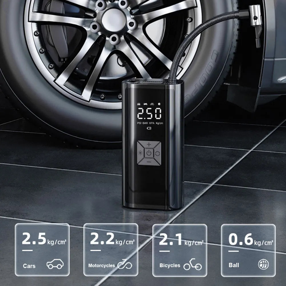 Inflatables, Light, Bicycles, Inflatable Pump Power Air for PowerCleany™ Electric Mattresses Emergency Cordless and Compressor for Air Tire Portable Air Inflator Bank Car Tires, Balls, LED and Boats,