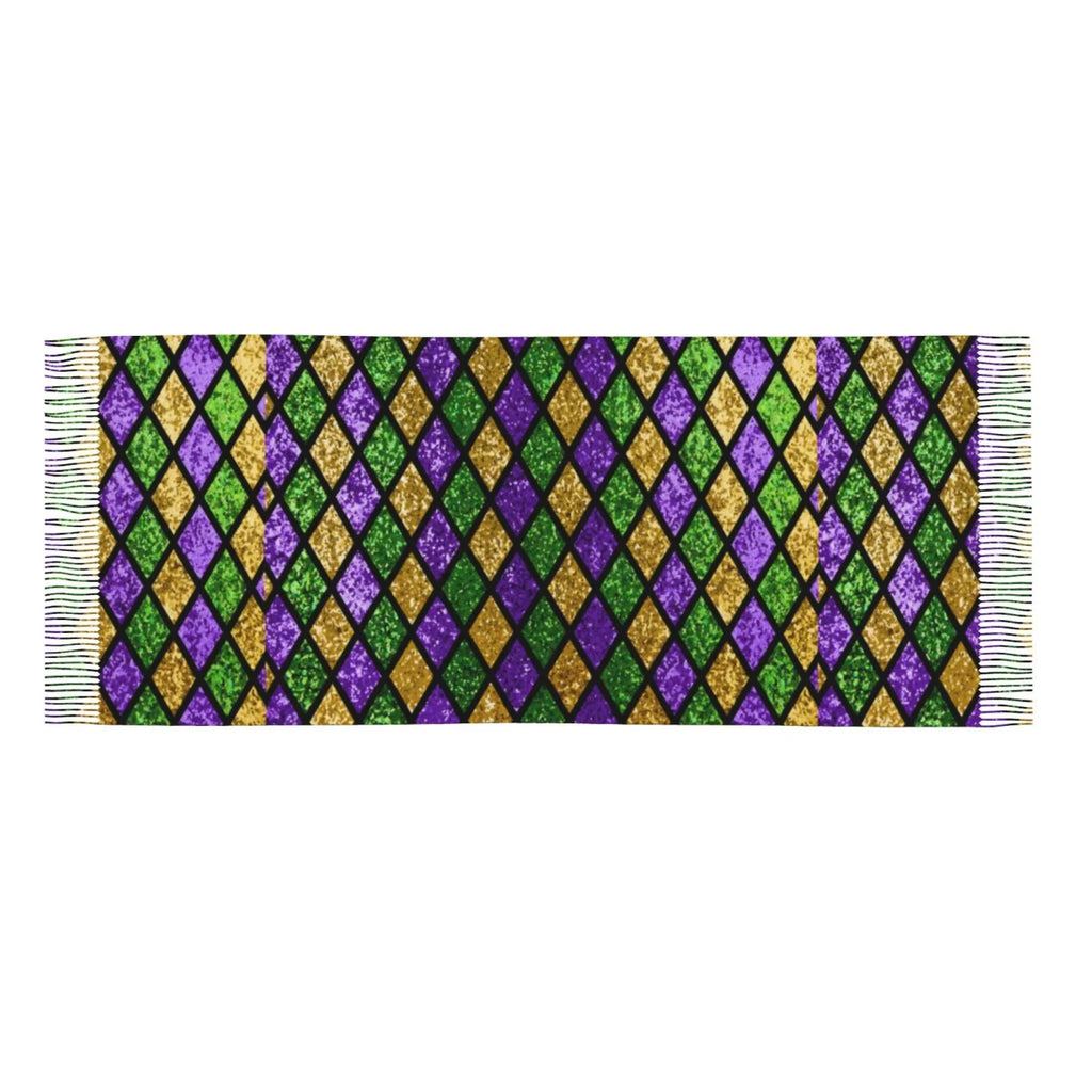 Gras Print Wrap Bingfone Scarf Winter Mardi Green Cashmere Shawl Scarves Elegant Feel For Purple Large Warm Shiny Gifts- Art Soft Women