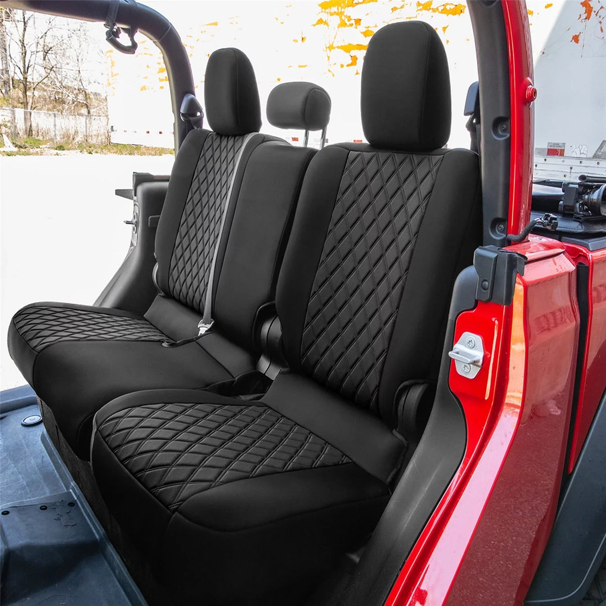 Air Group Covers Neoprene Black Seat 2020-2024 with Rear Custom Fit Gladiator, Car FH Freshener Jeep for Set