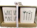 Rae in UP LL UP Vanity MAKE Ivory Brush Dunn Ceramic WAKE organization lettering