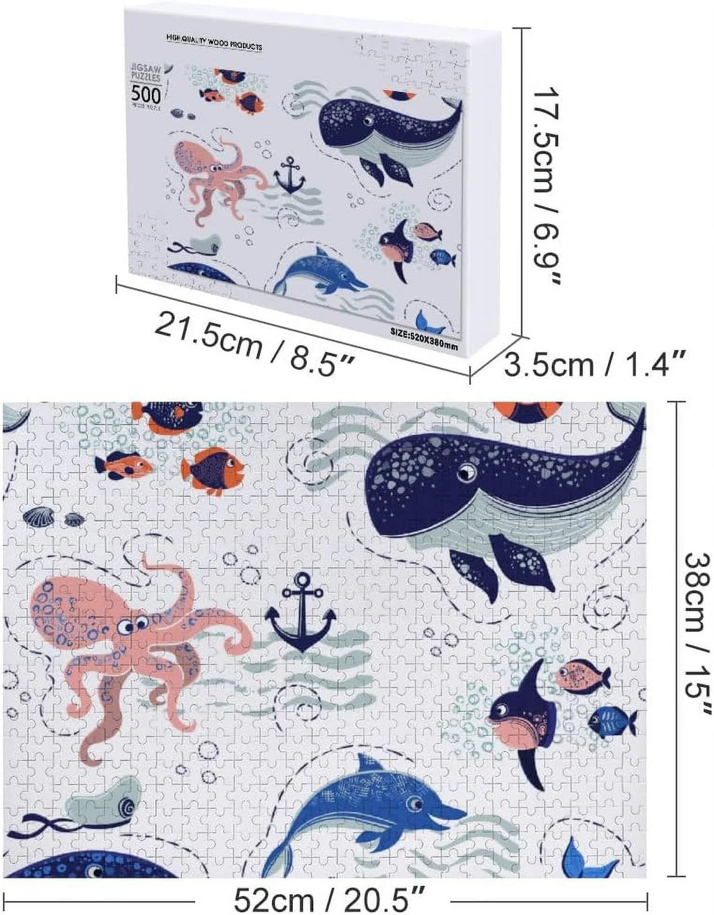 Adults 1000 Kids for Wellsay Puzzle Sea on Animals Piece Waves Cute The Game Puzzle - Jigsaw