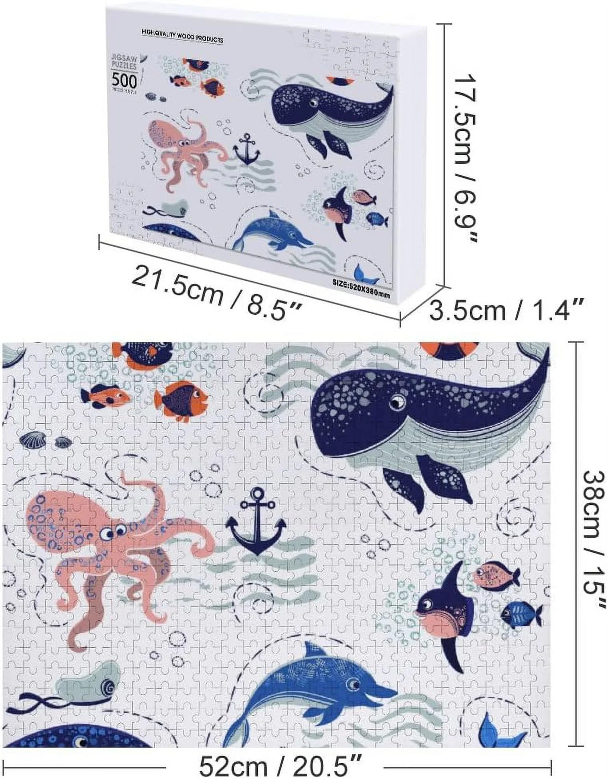 Adults 1000 Kids for Wellsay Puzzle Sea on Animals Piece Waves Cute The Game Puzzle - Jigsaw
