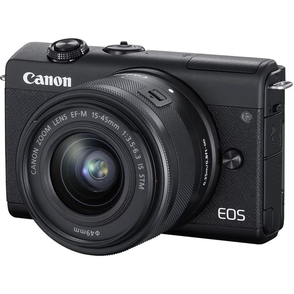 '+ Black More Canon Digital EOS (New) Mirrorless M200 Camera (3699C009) with Lens 15-45mm