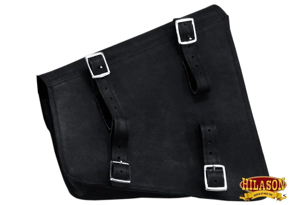 Saddle Rigid Motorcycle Bag Leather Western Solo 15HS Bike Side Flap Right