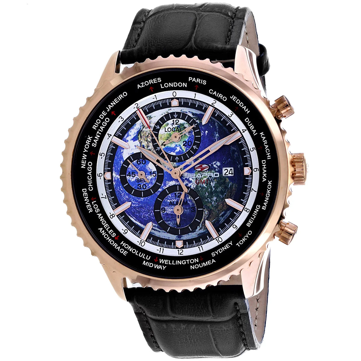 Men's Blue Dial Meridian - Watch Seapro SP7134 World Timer GMT