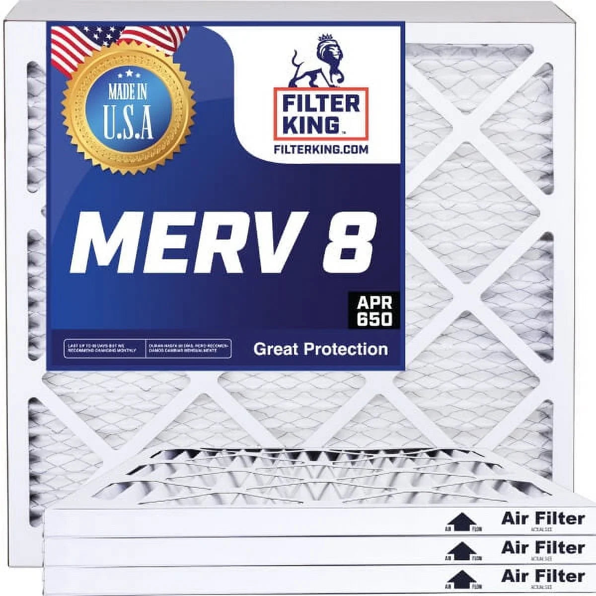 8 Furnace | x A/C 9.5 Filter Filter Filters | 4-PACK | King HVAC Actual 9.5x8x1a USA | IN x Size: Pleated MADE MERV 8 .75" Air