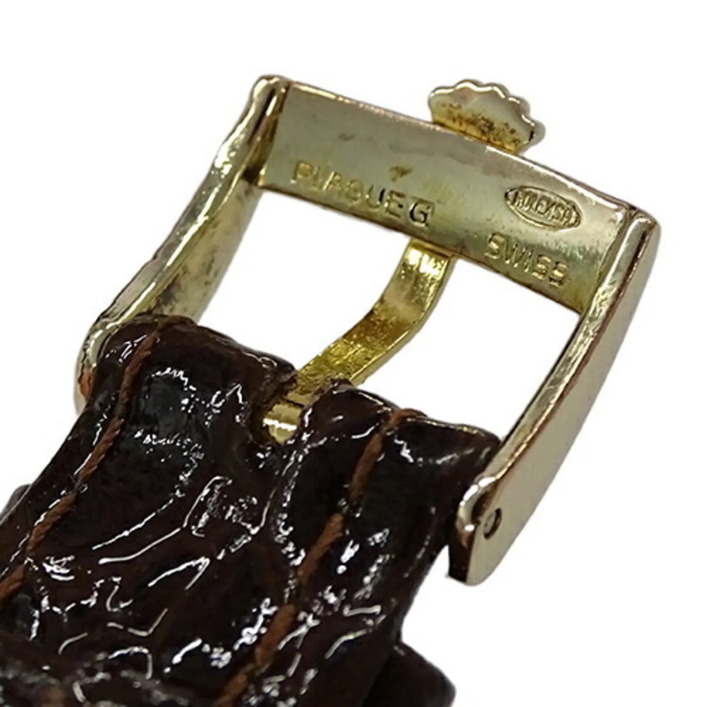 Rolex (Fair) Leather, Pre-Owned Hand-wound, Watch, 750YG, Cellini Polished 3831J Gold, Men's